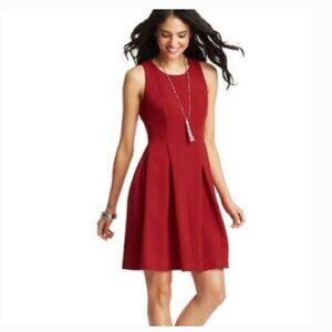 NWT Loft red pleated A line career dress (963)